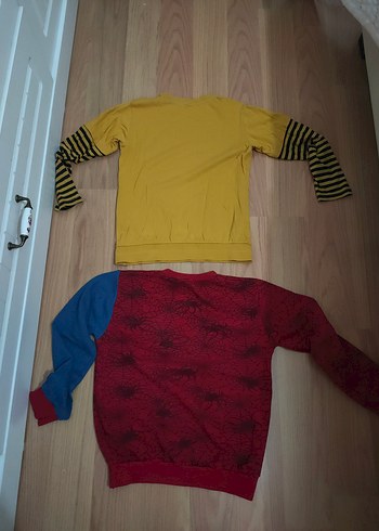 Sarı Baskılı Erkek Sweatshirt - Görsel 7