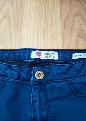 28 Beden mavi Renk İspanyol paça Kot Pantolon