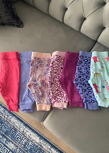 Kız Çocuk Çok Renkli Pamuklu Tayt Seti - Görsel 2