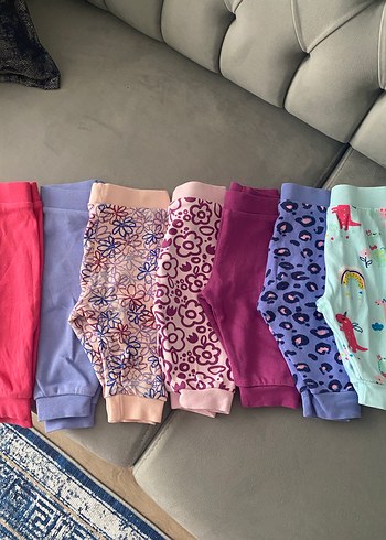 Kız Çocuk Çok Renkli Pamuklu Tayt Seti - Görsel 3