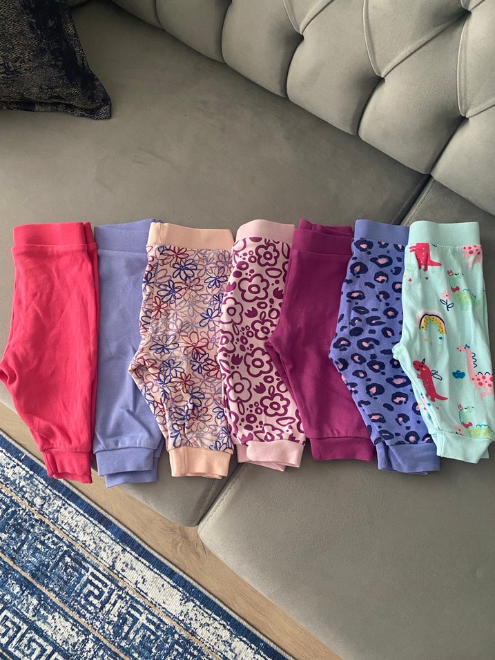 Kız Çocuk Çok Renkli Pamuklu Tayt Seti - Görsel 2