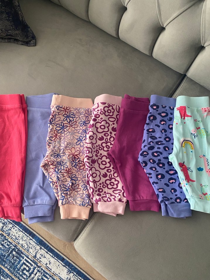 Kız Çocuk Çok Renkli Pamuklu Tayt Seti - Görsel 3