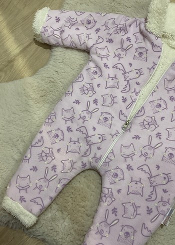 Mor Peluş Detaylı Bebek Tulumu - Görsel 2