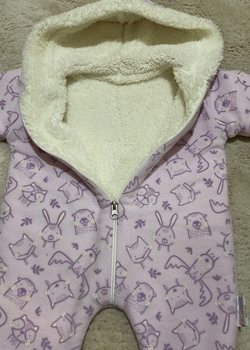 Mor Peluş Detaylı Bebek Tulumu - Görsel 3