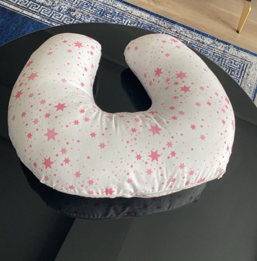 Renkli Desenli Pembe Emzirme ve Hamile Yastığı - Görsel 3