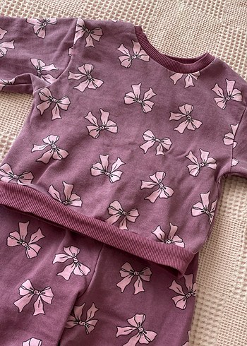 Mor Tonlarda Fiyonk Desenli Bebek Takımı - Görsel 3
