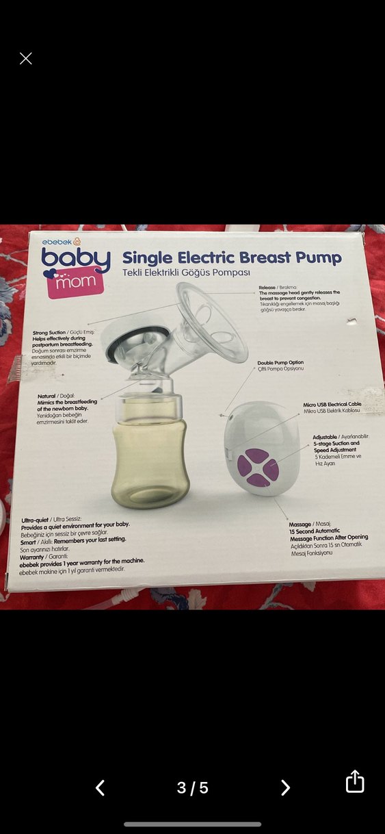 Beyaz Elektrikli Göğüs Pompası - Görsel 4