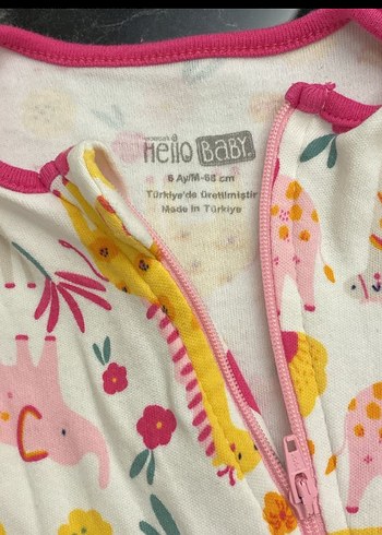 Renkli Baskılı Fermuarlı Bebek Kız Tulumu - Görsel 2