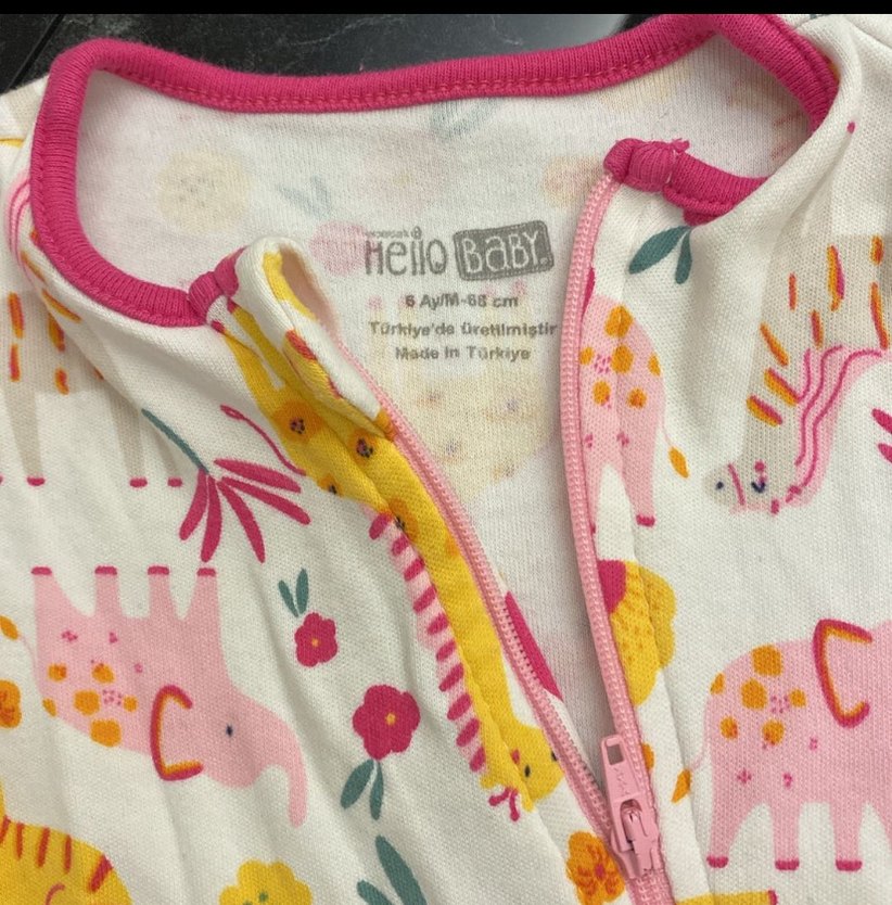 Renkli Baskılı Fermuarlı Bebek Kız Tulumu - Görsel 2