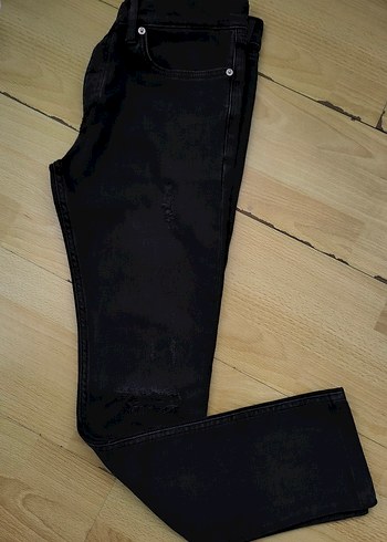 Siyah unisex Regular Fit Denim Jean - Görsel 3