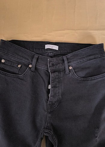 Siyah unisex Regular Fit Denim Jean - Görsel 4