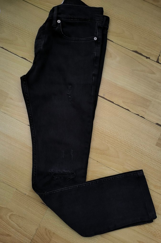 Siyah unisex Regular Fit Denim Jean - Görsel 3