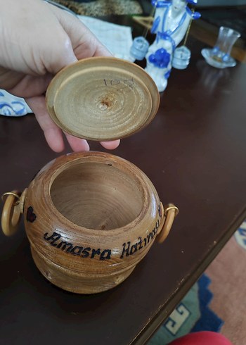 Bej Parlak Ahşap şekerlik - Görsel 3