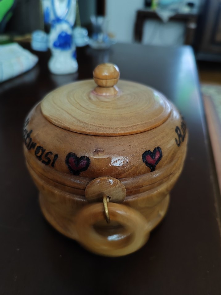 Bej Parlak Ahşap şekerlik - Görsel 2