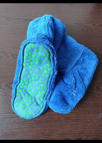 Mavi Sıcak polar Ev panduf - Görsel 3