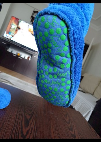 Mavi Sıcak polar Ev panduf - Görsel 4