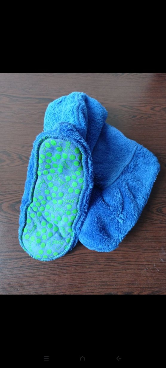 Mavi Sıcak polar Ev panduf - Görsel 3