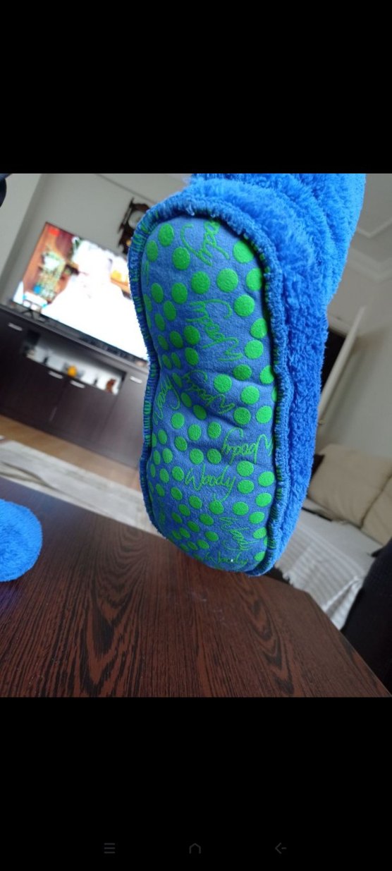 Mavi Sıcak polar Ev panduf - Görsel 4