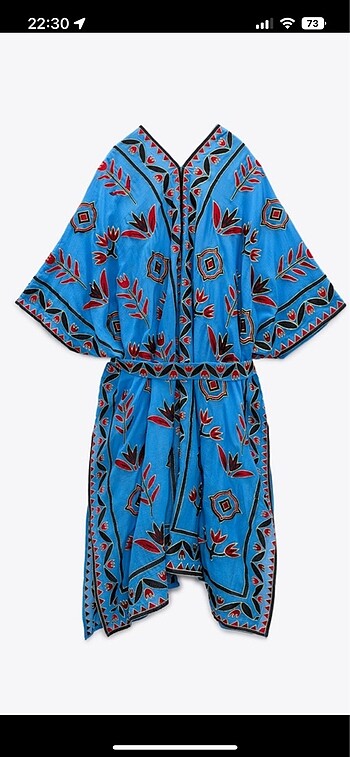 xs Beden mavi Renk Zara işlemeli kimono