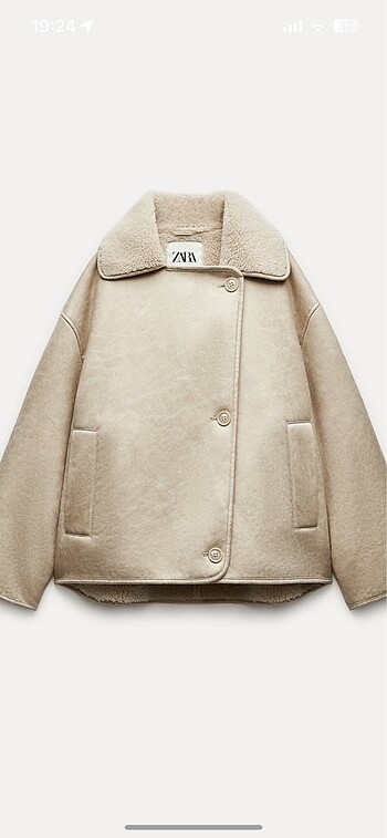Zara suni kürklü astar detaylı ceket
