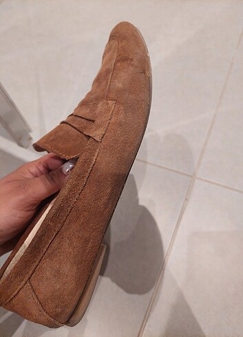 Tergan Tergan marka Süet taba Loafer 