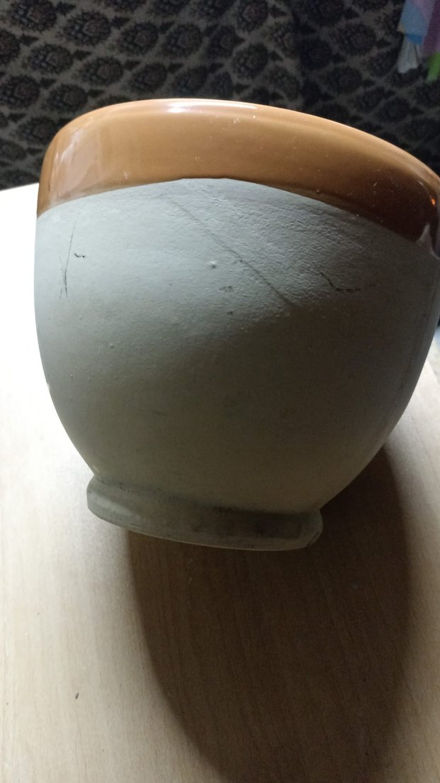 Parlak Bej Seramik Vazo - Görsel 2