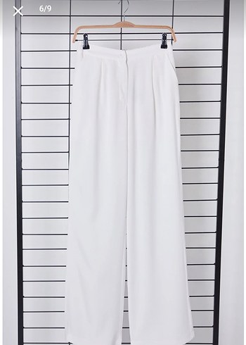 Beyaz Keten Kadın Pantolon - Görsel 2