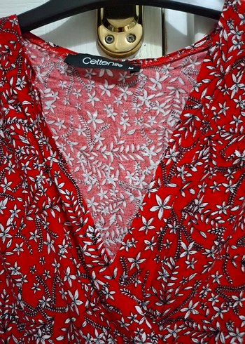 Kısa Kollu Kırmızı Bohem Midi Elbise - Görsel 4