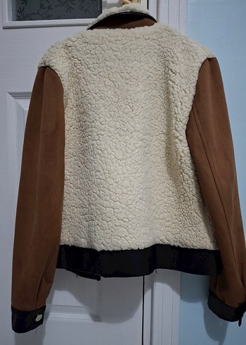 Kürklü Kahverengi Süet Kısa Kadın Ceket - Görsel 4