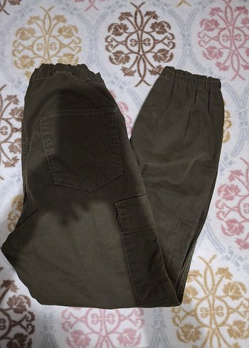 Kadın Haki Kamuflaj Kemerli Kumaş Pantolon - Görsel 2