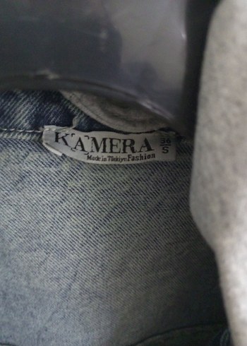 Kapüşonlu Gri Kot Ceket Kadın - Görsel 2