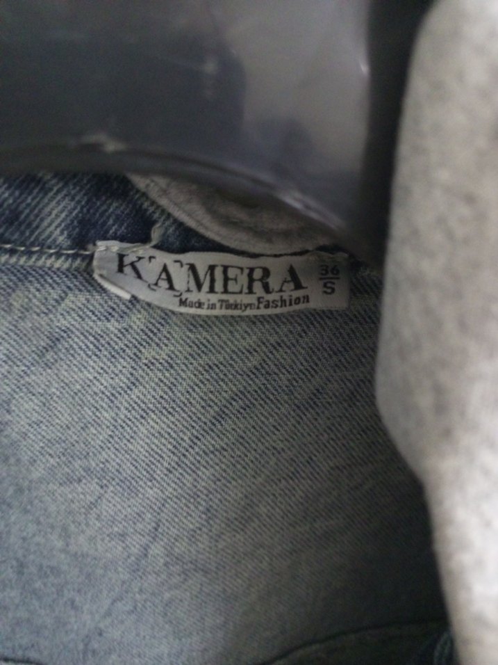 Kapüşonlu Gri Kot Ceket Kadın - Görsel 2