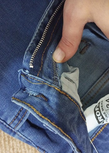 Kadın Mavi Kemerli Denim Jean - Görsel 2