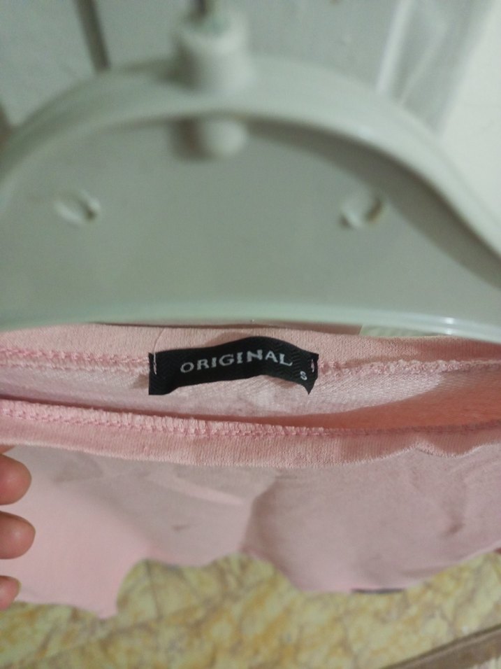 Pembe Mini Keten Kadın Sweatshirt - Görsel 2