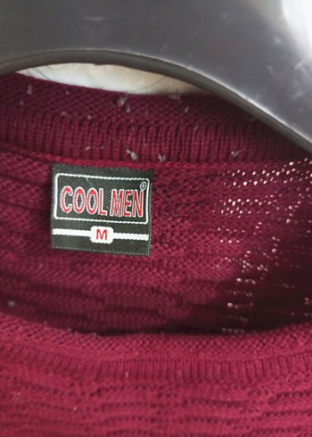 Bordo Örgü Erkek Triko Kazak - Görsel 2