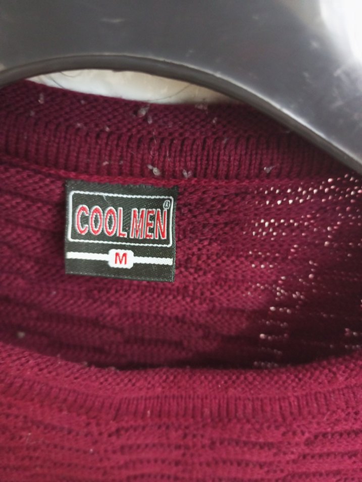 Bordo Örgü Erkek Triko Kazak - Görsel 2