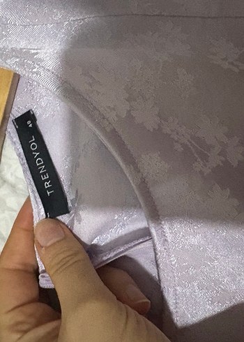 Mor Salaş Midi Elbise Drapeli Bohem - Görsel 3