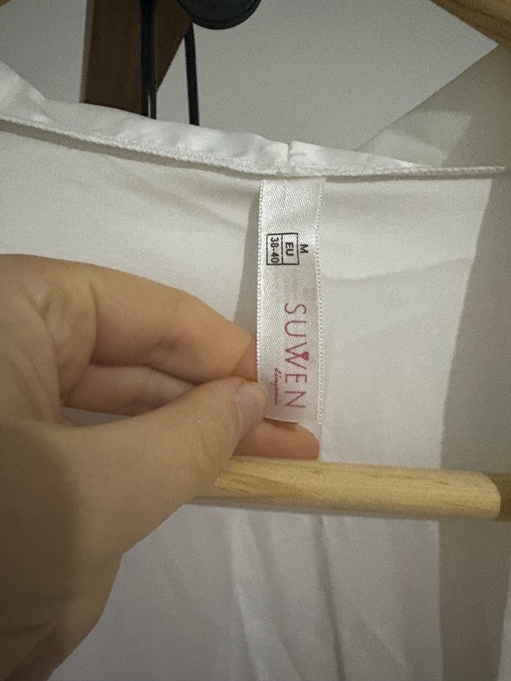 Suwen bridal sabahlik Beyaz Midi Bohem Kadın Sabahlık - Görsel 2