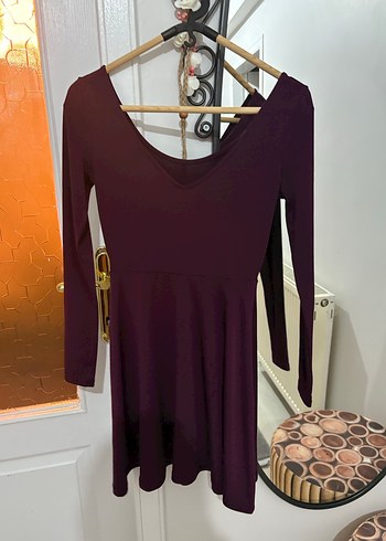 Kadın Mor Uzun Kollu davet Elbisesi - Görsel 2