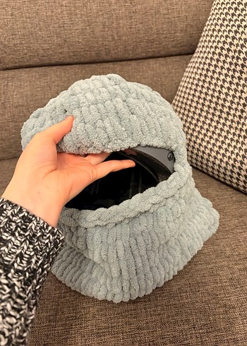 Kayak Kaski
 kılıfı örgü pembe gri bere - Görsel 4