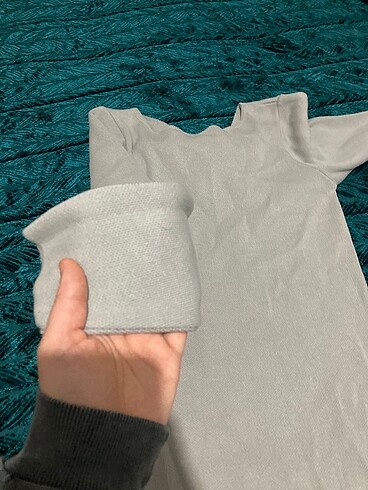 m Beden gri Renk Arkası detaylı elbise triko