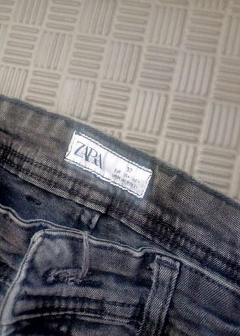 Zara Gri Regular Fit Erkek Denim Pantolon