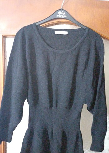 Siyah Örgü Uzun Kollu Kadın Kazak - Görsel 4