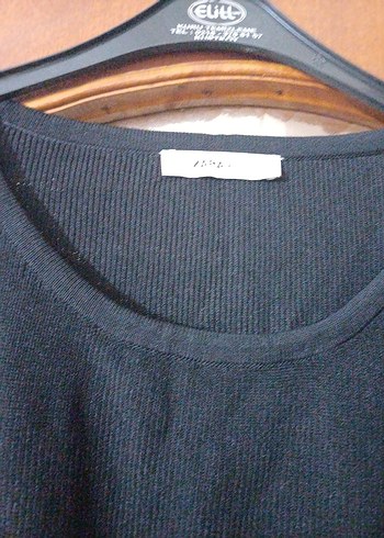 Siyah Örgü Uzun Kollu Kadın Kazak - Görsel 2