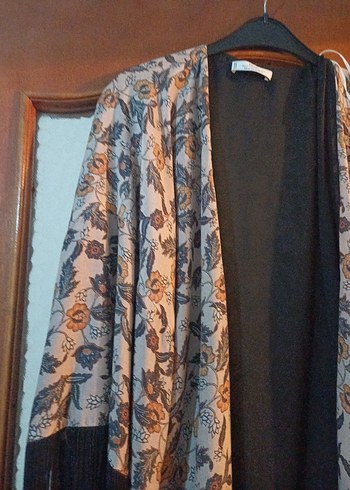 Bohem Gri Uzun Kimono Püsküllü - Görsel 2