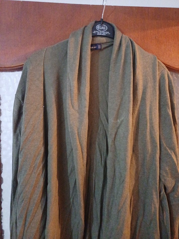 Kadın Salaş Midi Keten Hırka - Görsel 4