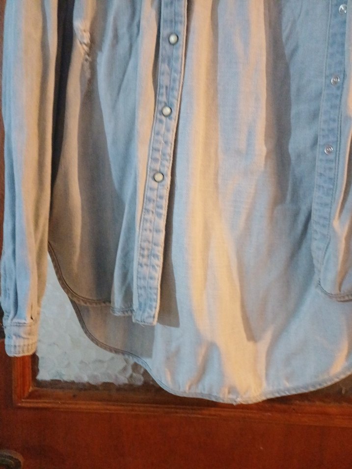 Mavi Denim Düğmeli Kadın Gömlek - Görsel 5