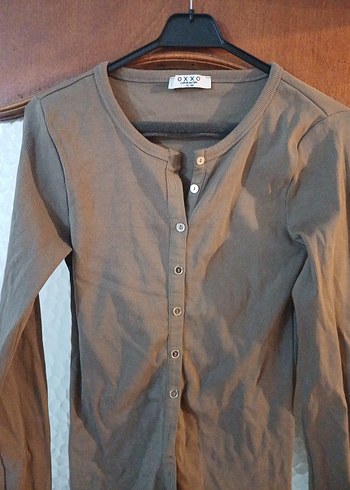 Bej Düğmeli Uzun Kollu Kadın Hırka - Görsel 4