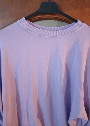 Mor Oversize Kadın Sweatshirt - Görsel 4