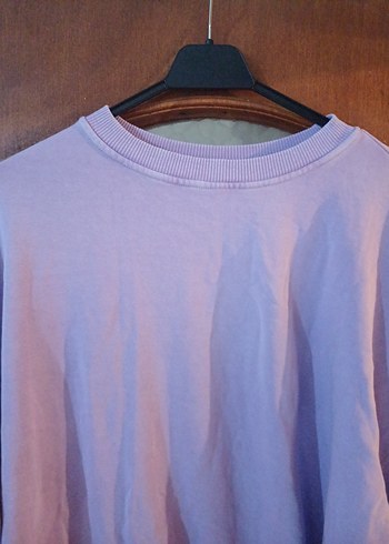 Mor Oversize Kadın Sweatshirt - Görsel 2